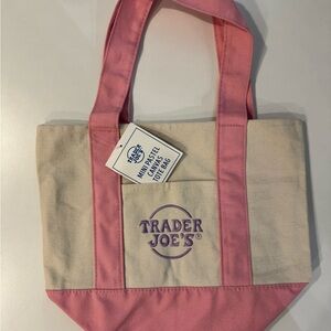 Pink Trader Joe’s Canvas Mini Tote Bag